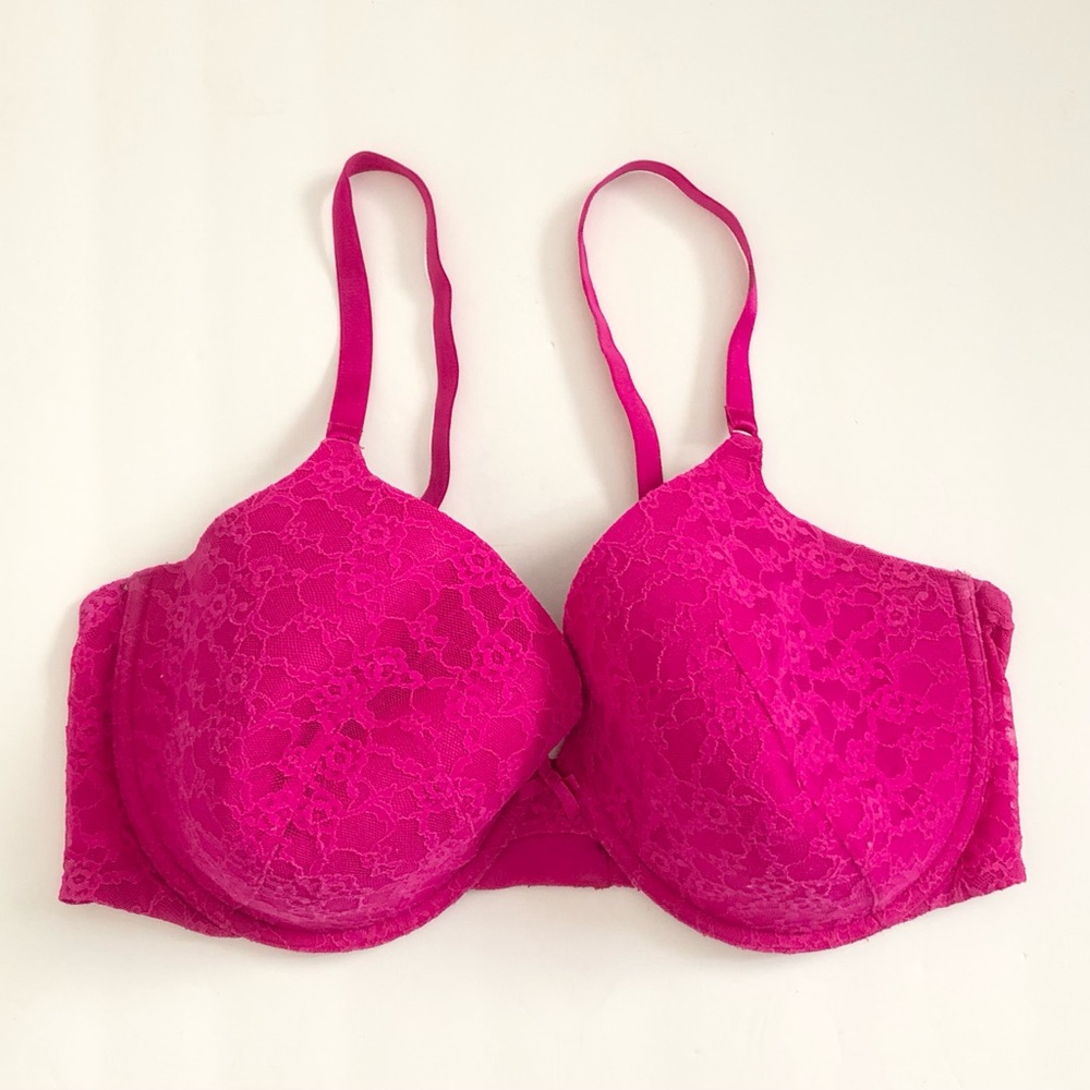 Victoria's Secret Lined Perfect Coverage Bra 40DD Pink Lace